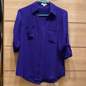 Women's Purple Button-Up Blouse